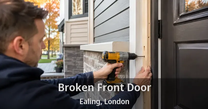 Broken Front Door Ealing, London - ON