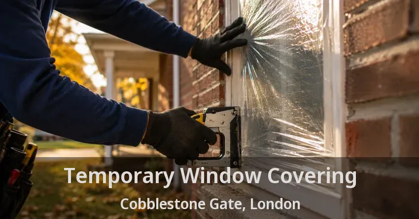 Temporary Window Covering Cobblestone Gate, London - ON