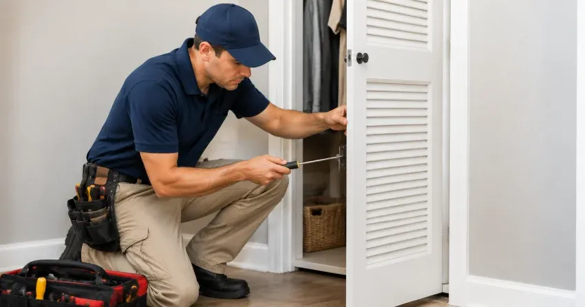 technician repairing doorbell button and wiring in Kipps Lane, London