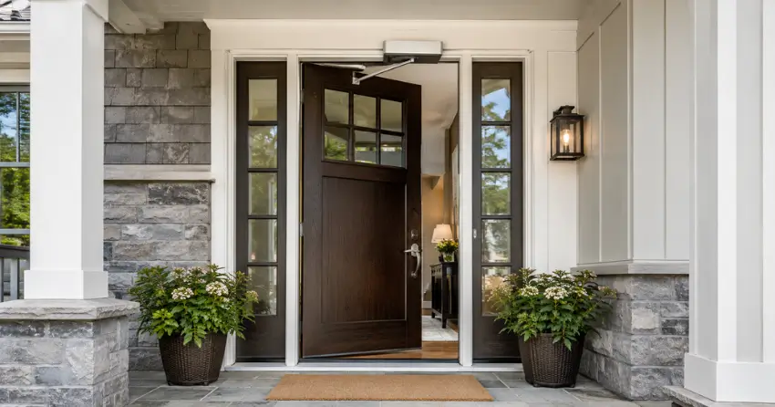 residential automatic door opener installed on exterior entry door in Summerside, London