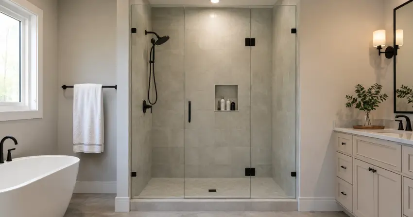new frameless glass shower door installed in Westmount, London