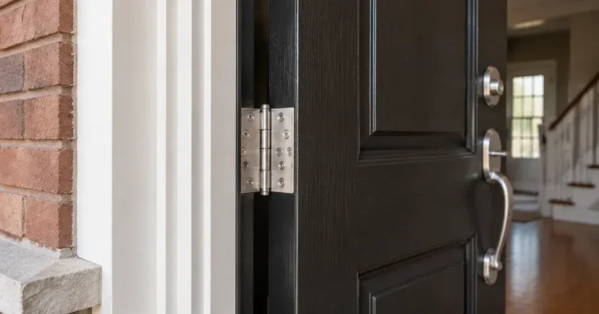 technician repairing a front door lock and frame in Kipps Lane, London