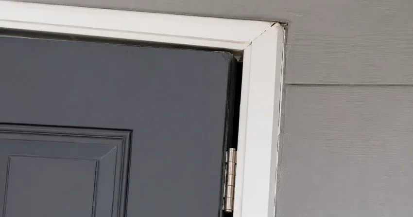 technician tightening a loose door hinge in Central, London