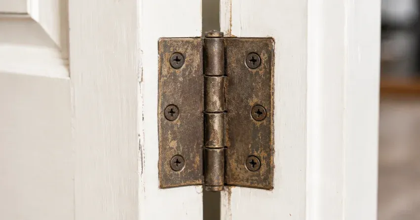 technician adjusting a sagging door hinge in Kipps Lane, London